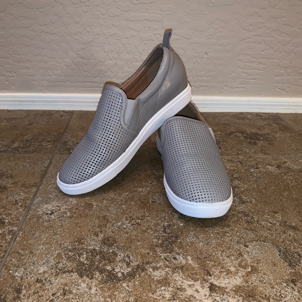 Grey Caslon Slip On shoes with white soles